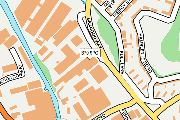 B70 9PQ map - OS OpenMap – Local (Ordnance Survey)