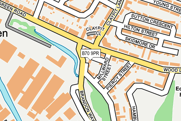 B70 9PR map - OS OpenMap – Local (Ordnance Survey)