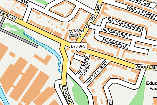 B70 9PS map - OS OpenMap – Local (Ordnance Survey)