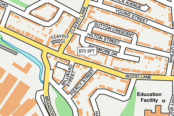 B70 9PT map - OS OpenMap – Local (Ordnance Survey)