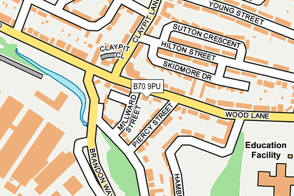 B70 9PU map - OS OpenMap – Local (Ordnance Survey)