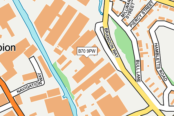 B70 9PW map - OS OpenMap – Local (Ordnance Survey)