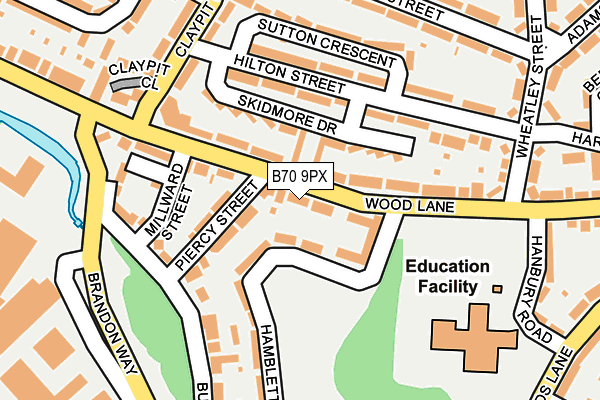 B70 9PX map - OS OpenMap – Local (Ordnance Survey)