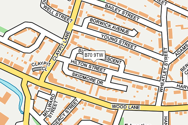 B70 9TW map - OS OpenMap – Local (Ordnance Survey)