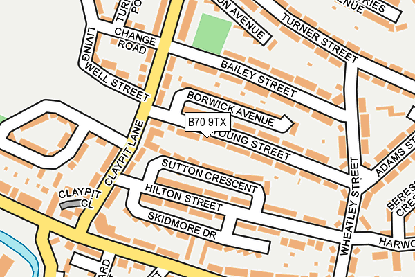 B70 9TX map - OS OpenMap – Local (Ordnance Survey)
