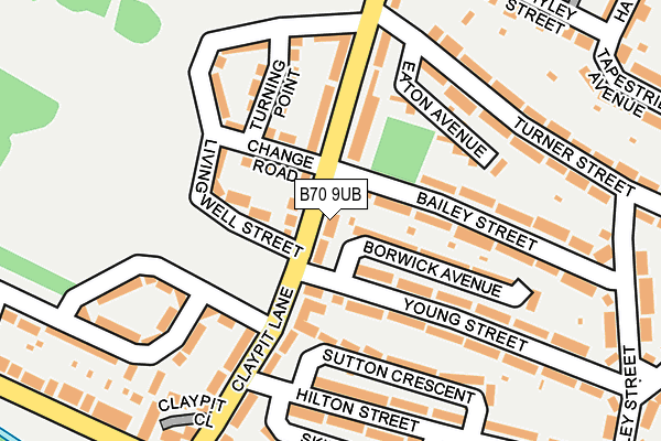 B70 9UB map - OS OpenMap – Local (Ordnance Survey)
