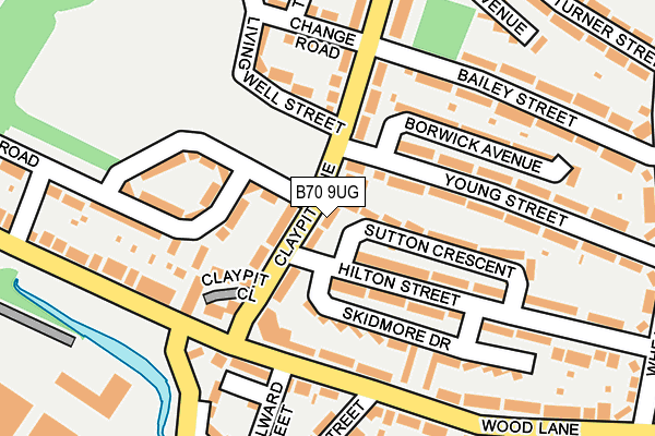 B70 9UG map - OS OpenMap – Local (Ordnance Survey)