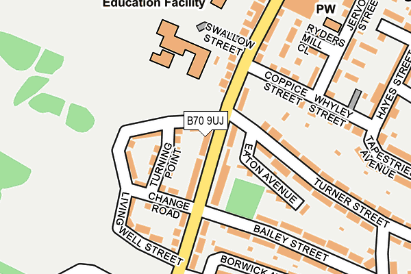 B70 9UJ map - OS OpenMap – Local (Ordnance Survey)