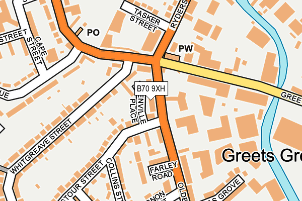 B70 9XH map - OS OpenMap – Local (Ordnance Survey)