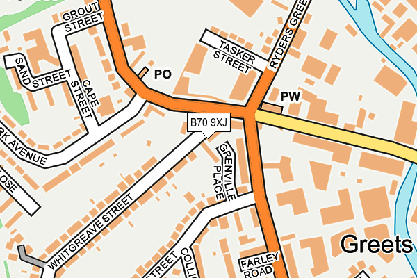 B70 9XJ map - OS OpenMap – Local (Ordnance Survey)