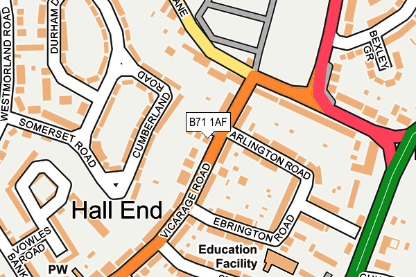B71 1AF map - OS OpenMap – Local (Ordnance Survey)