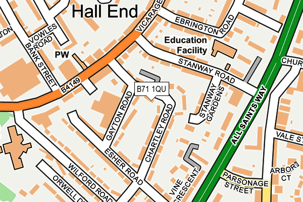 B71 1QU map - OS OpenMap – Local (Ordnance Survey)