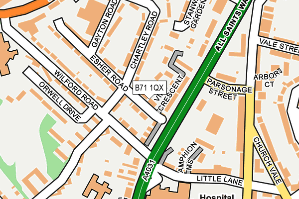 B71 1QX map - OS OpenMap – Local (Ordnance Survey)