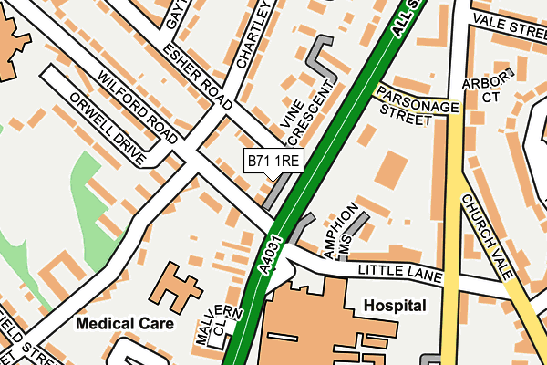 B71 1RE map - OS OpenMap – Local (Ordnance Survey)