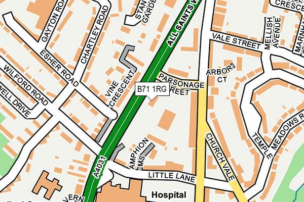 B71 1RG map - OS OpenMap – Local (Ordnance Survey)