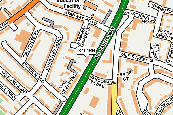 B71 1RH map - OS OpenMap – Local (Ordnance Survey)