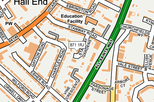 B71 1RJ map - OS OpenMap – Local (Ordnance Survey)