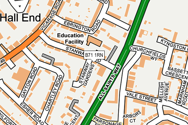 B71 1RN map - OS OpenMap – Local (Ordnance Survey)