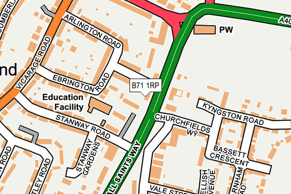 B71 1RP map - OS OpenMap – Local (Ordnance Survey)