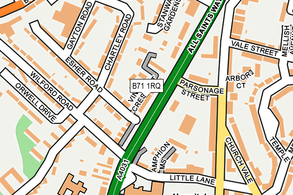 B71 1RQ map - OS OpenMap – Local (Ordnance Survey)