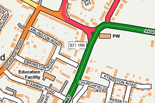 B71 1RR map - OS OpenMap – Local (Ordnance Survey)