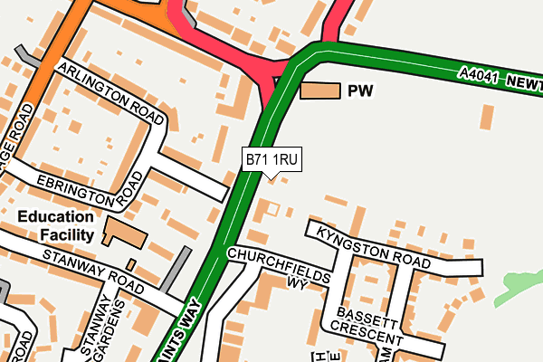 B71 1RU map - OS OpenMap – Local (Ordnance Survey)