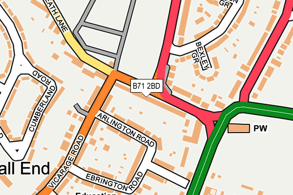 B71 2BD map - OS OpenMap – Local (Ordnance Survey)