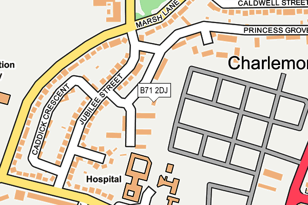 B71 2DJ map - OS OpenMap – Local (Ordnance Survey)