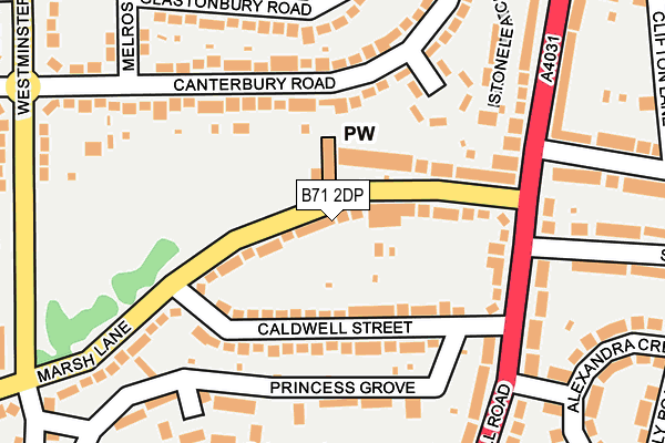 B71 2DP map - OS OpenMap – Local (Ordnance Survey)
