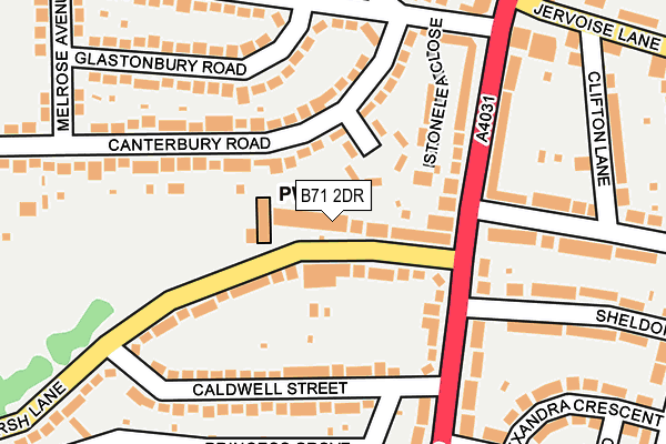 B71 2DR map - OS OpenMap – Local (Ordnance Survey)