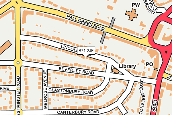 B71 2JF map - OS OpenMap – Local (Ordnance Survey)