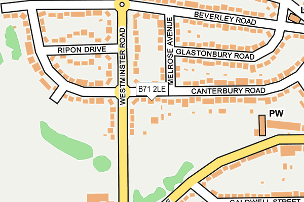 B71 2LE map - OS OpenMap – Local (Ordnance Survey)