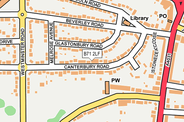 B71 2LF map - OS OpenMap – Local (Ordnance Survey)