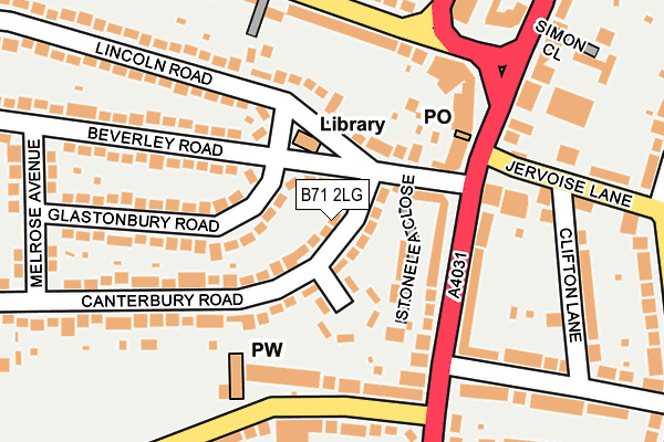 B71 2LG map - OS OpenMap – Local (Ordnance Survey)