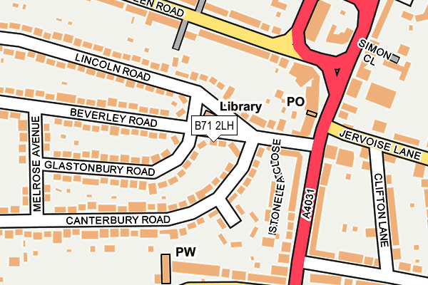 B71 2LH map - OS OpenMap – Local (Ordnance Survey)