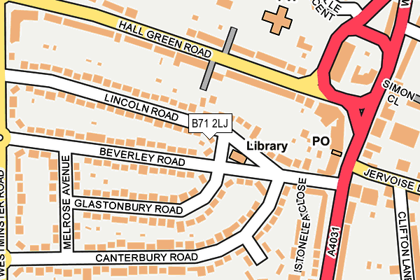 B71 2LJ map - OS OpenMap – Local (Ordnance Survey)