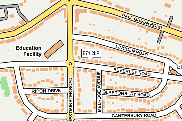 B71 2LP map - OS OpenMap – Local (Ordnance Survey)