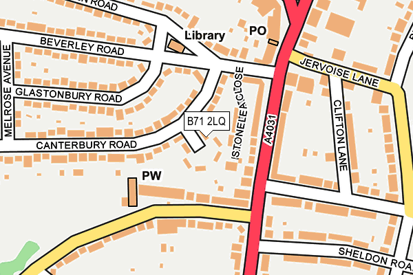 B71 2LQ map - OS OpenMap – Local (Ordnance Survey)