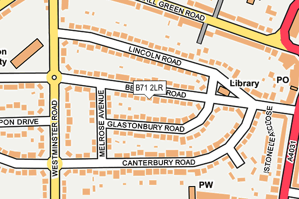 B71 2LR map - OS OpenMap – Local (Ordnance Survey)