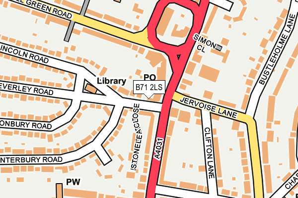 B71 2LS map - OS OpenMap – Local (Ordnance Survey)