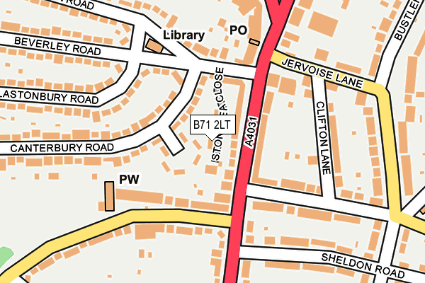 B71 2LT map - OS OpenMap – Local (Ordnance Survey)