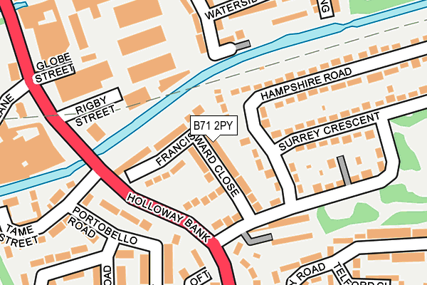 B71 2PY map - OS OpenMap – Local (Ordnance Survey)