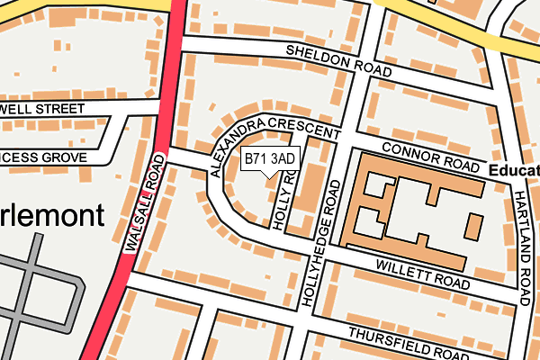 B71 3AD map - OS OpenMap – Local (Ordnance Survey)