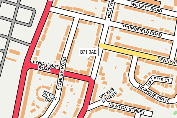 B71 3AE map - OS OpenMap – Local (Ordnance Survey)