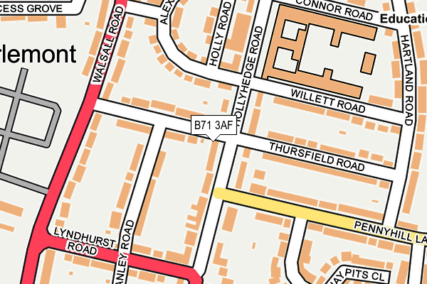 B71 3AF map - OS OpenMap – Local (Ordnance Survey)