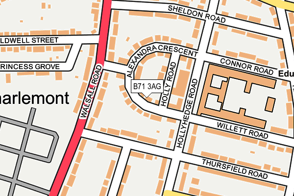 B71 3AG map - OS OpenMap – Local (Ordnance Survey)