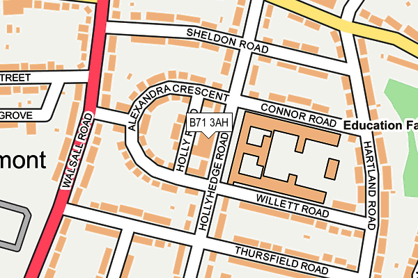 B71 3AH map - OS OpenMap – Local (Ordnance Survey)