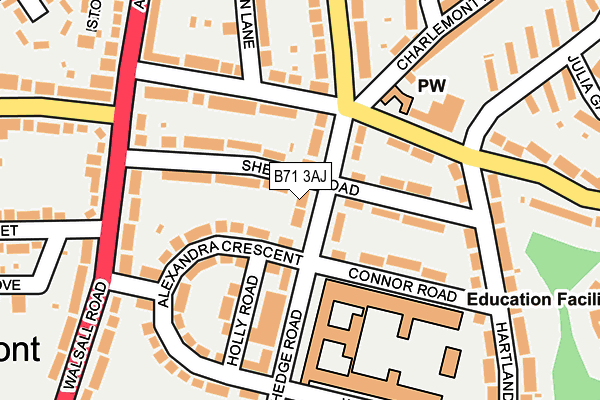 B71 3AJ map - OS OpenMap – Local (Ordnance Survey)