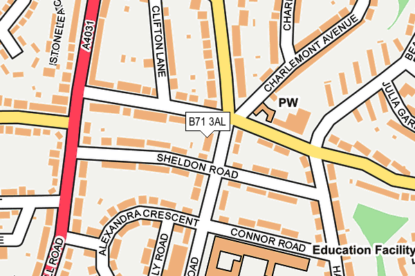 B71 3AL map - OS OpenMap – Local (Ordnance Survey)