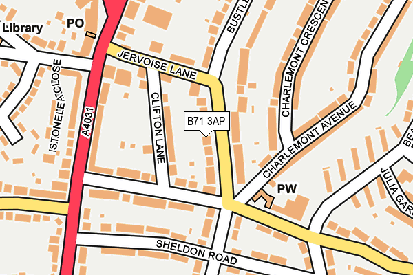 B71 3AP map - OS OpenMap – Local (Ordnance Survey)